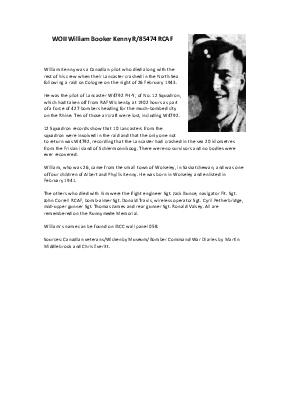 A preview of a PDF biography for Kenny, William Booker